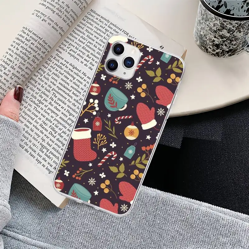 christmas new year deer phone case for iphone 12 11 pro max xs x xr 7 8 6 6s plus 5s se 2020 transparent cover free global shipping