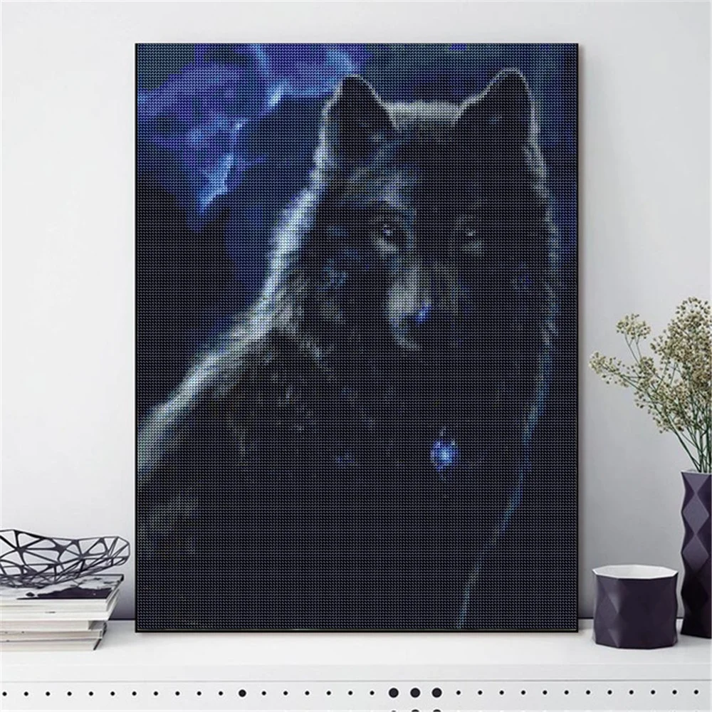 Картина с волком из круглых бриллиантов картина мультфильмов мозаика вышивка