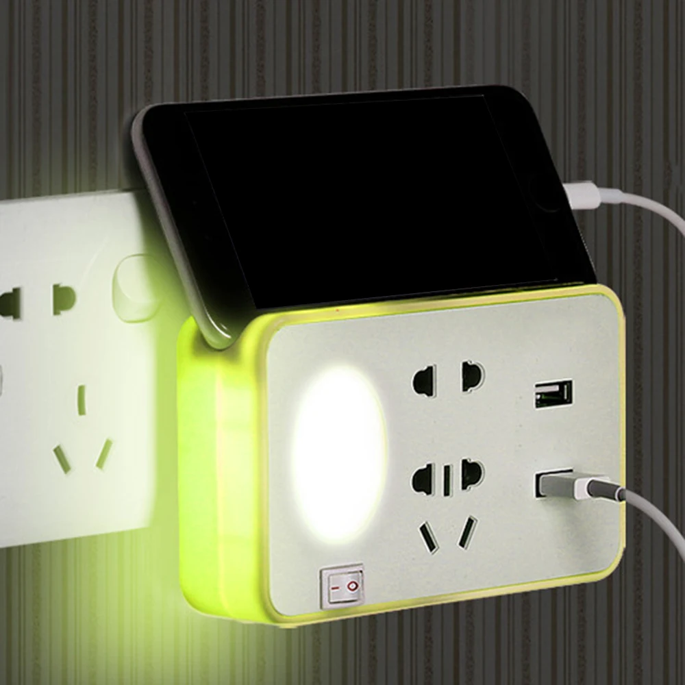 Беспроводной интеллектуальный двойной USB разъем ночник мобильный телефон