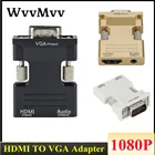 HDMI-совместимый адаптер VGA TV Box 1080P PC Aux Jack 3,5 Видео Аудио кабель конвертер Проектор Монитор порт дисплея