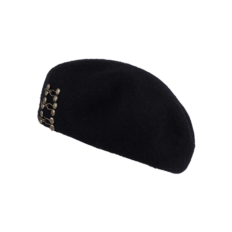 

Wool Japanese autumn and winter wild beret female British woolen painter hat female