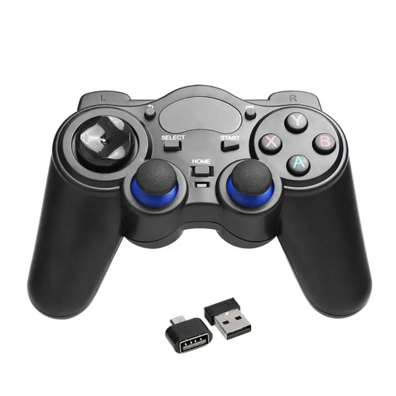 

New 2.4G Wireless Game Controller Joystick Gamepad with USB OTG Converter Adapter