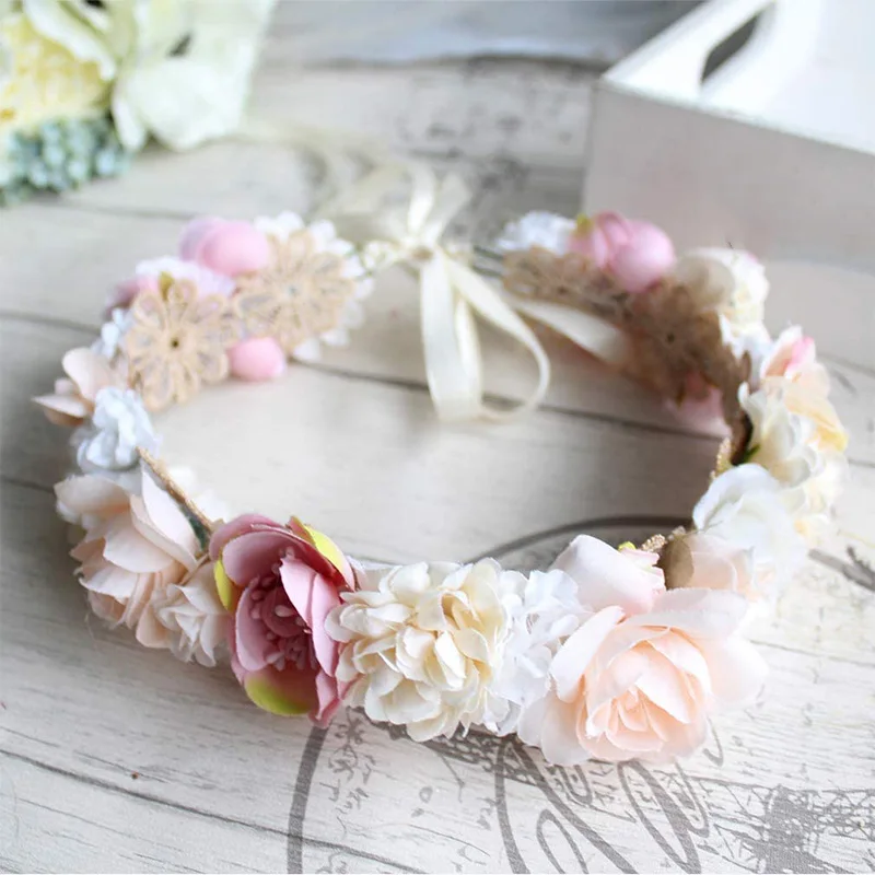 Бохо цветок корона головная повязка девушки фото головной убор цветочный венок