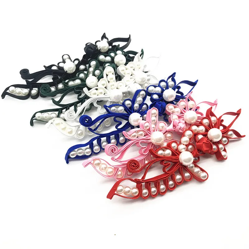 1 пара жемчужных бусин пуговица в виде китайского узла Цветочная Пряжка Cheongsam Tang