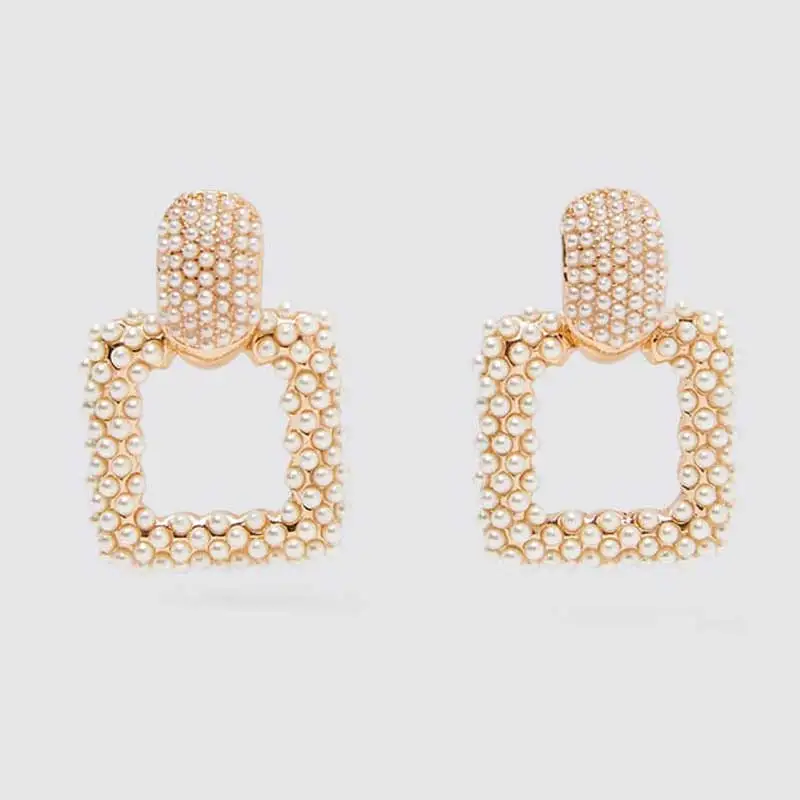 JJFOUCS серьги из искусственного жемчуга для женщин золотого цвета металлические