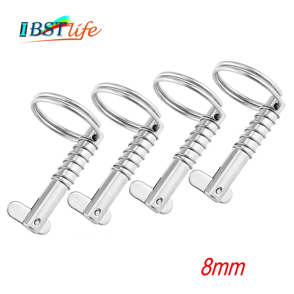 

4PCS 8mm Marine Grade 316 Stainless Steel Quick Release Pin for Boat Bimini Top Deck Hinge Marine hardware Boat