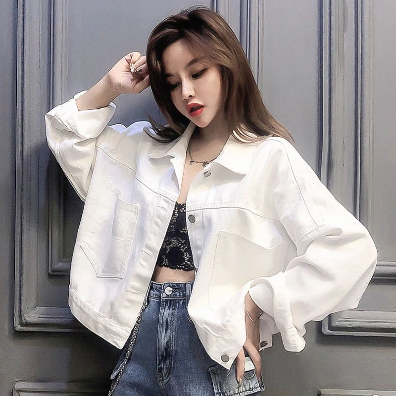 

White Denim Short Coat 2021new Spring Summer Women's Wear Korean Style Fashion Loose All-Matching Niche Top Fashion