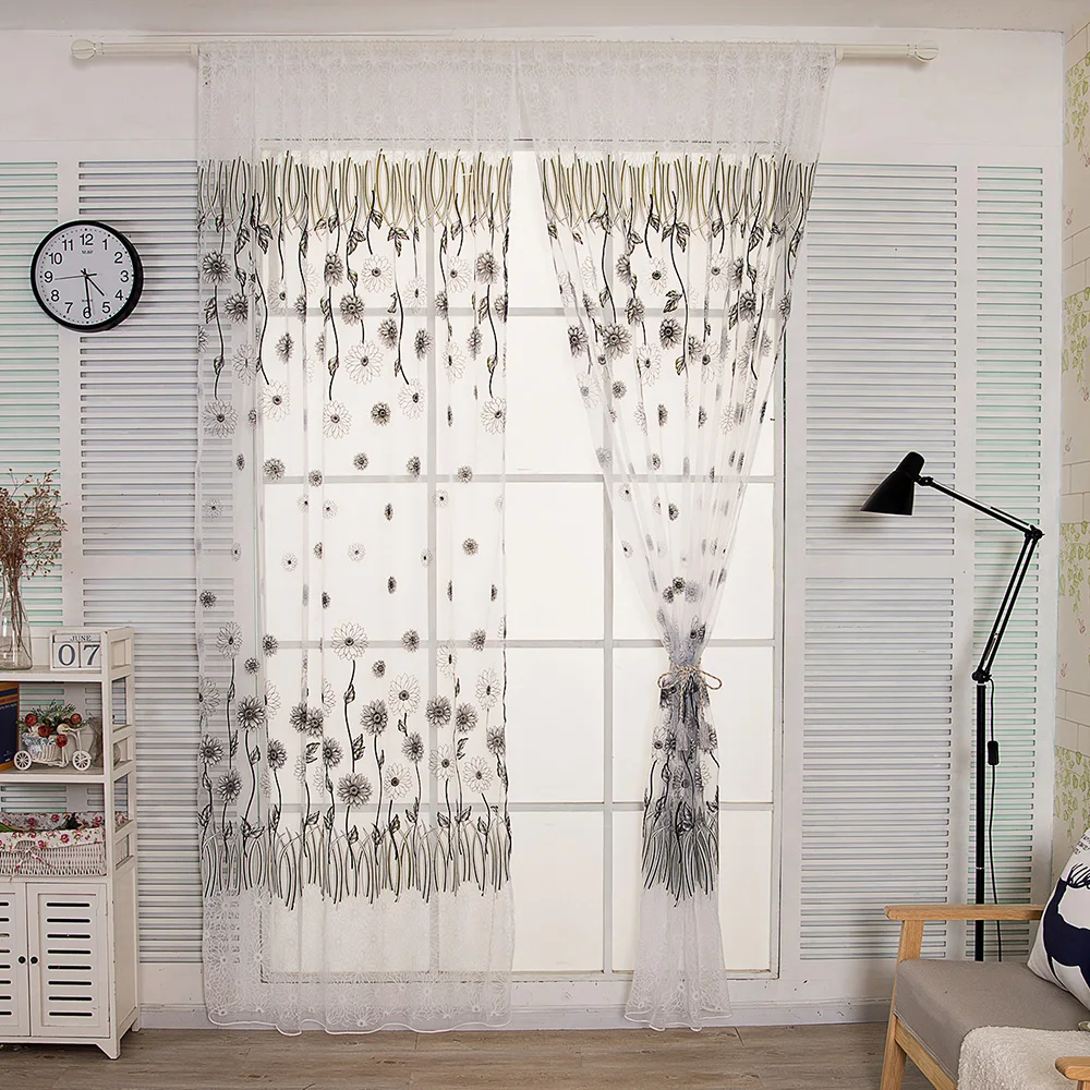 Окно цветок занавеска разделитель комнаты драпировка полиэфирное волокно 200*100