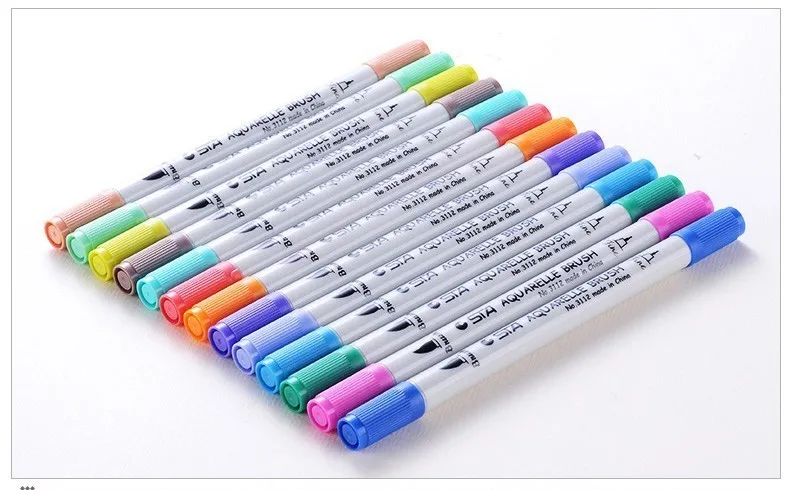 Sta 12/24/36/48/80 Colors Dual Tips Brush Marker Pen 0.4mm Fineliner Watercolor Sketch Marker Pen For Drawing Manga Art Supplies