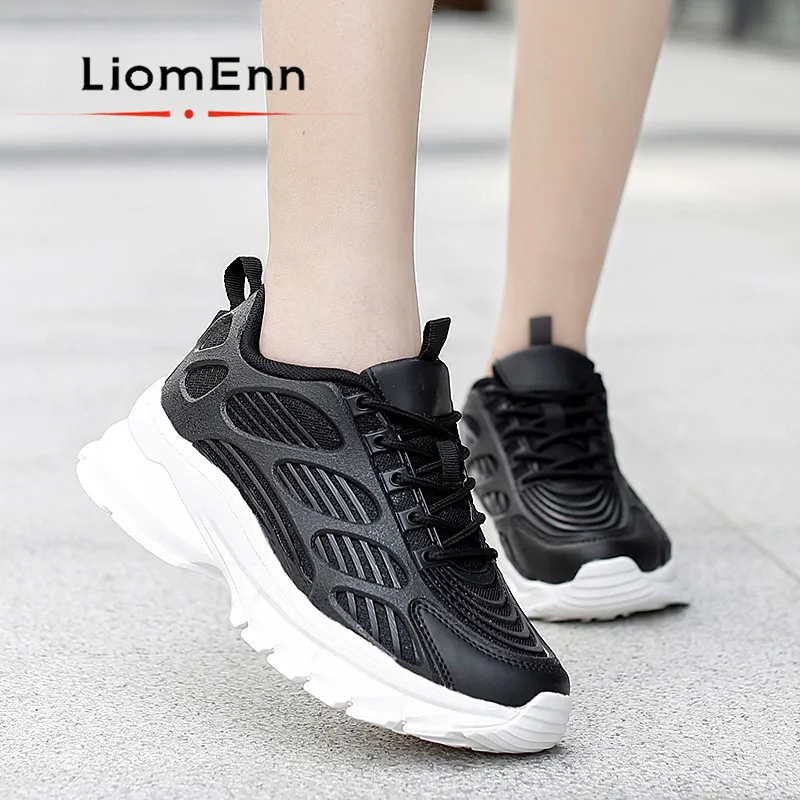 

2021 Chunky Sneakers Women Pink Black White Sneakers Platform Thick Sole Dad Shoes Woman Sport Running Shoes Tennis basket femme