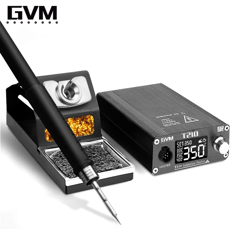 

SUNSHINE GVM T210 Digital Display Adjustable Temperature Soldering Station For Mobile Phone Repair Welding Tools Whith C210 Tips