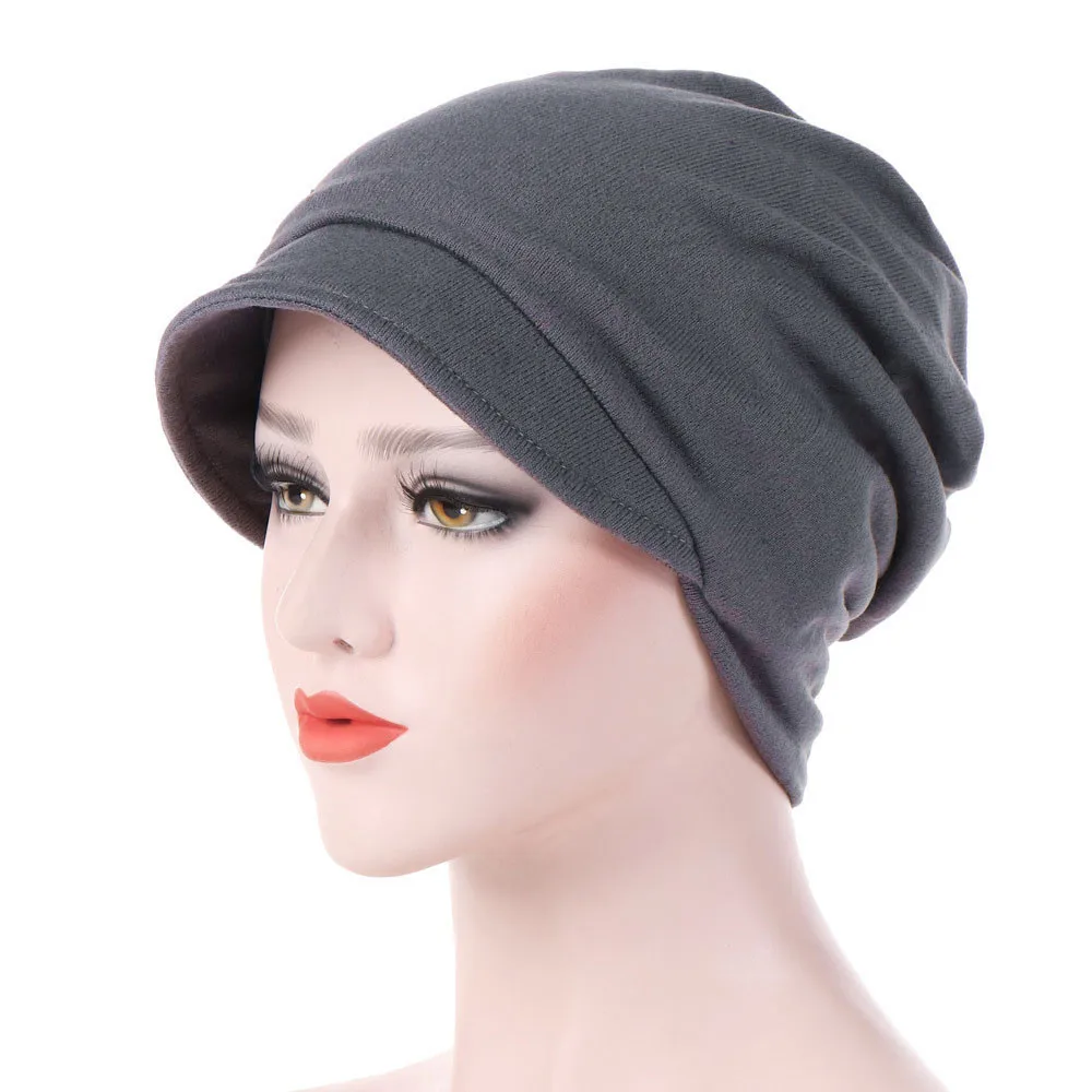 

Faahion Beanies Women Cotton Warm Windproof Skullies Streetwear Chemotherapy Cap Muslim Hat Head Wrap Cap