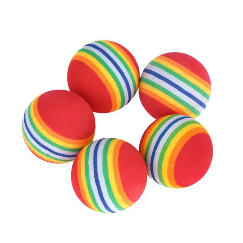 5 шт. 42 мм EVA пенопластовые мягкие радужные полосатые мячи для гольфа качели клуб