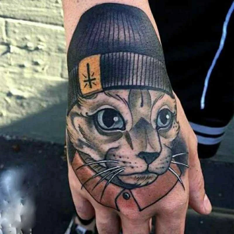 

Cat Tiger Tattoo Sticker Waterproof Durable Female Male Hand Back Tattoo Sticker Anime Tattoo Fake Tattoo