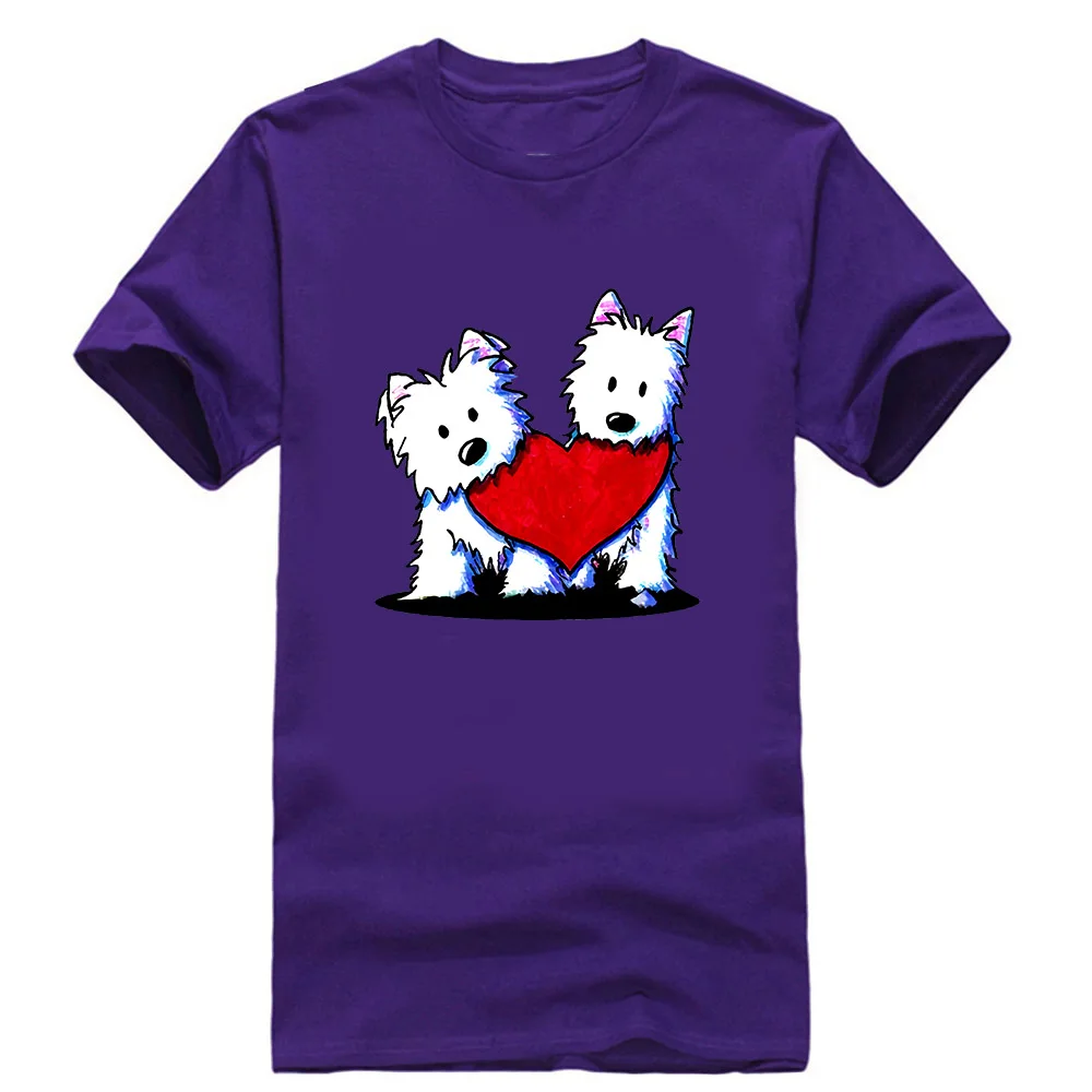 Фиолетовый Футболка с надписью «Inktastic This Girl Loves Her Westie», домашние животные, Западный Хайленд, белый терьер, одежда для улицы, футболка - Цвет: Фиолетовый