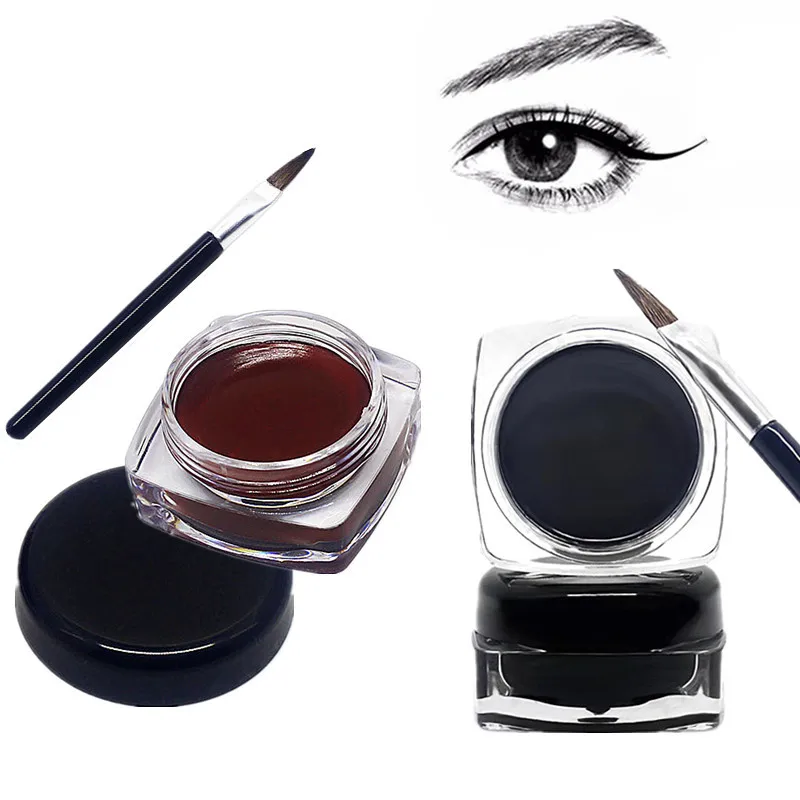 

Black Brown Color Eyeliner Gel with Brush Easy to Wear Makeup Long-lasting Waterproof Eye Liner Make up Beauty Women Cosmetics