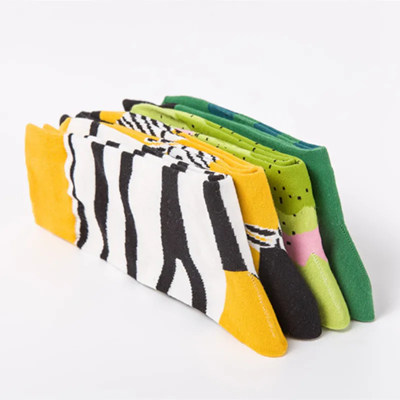 Цветные повседневные мужские носки модные забавные хлопковые цветные для пар