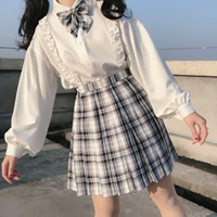 japanese long sleeve white shirt womens blouse kawaii cute lace lolita all match blouses female korean student tops blouses