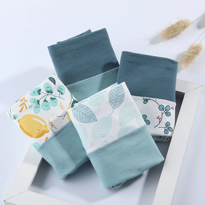 Хлопковое нижнее белье для девочек и девушек модные трусики с высокой талией