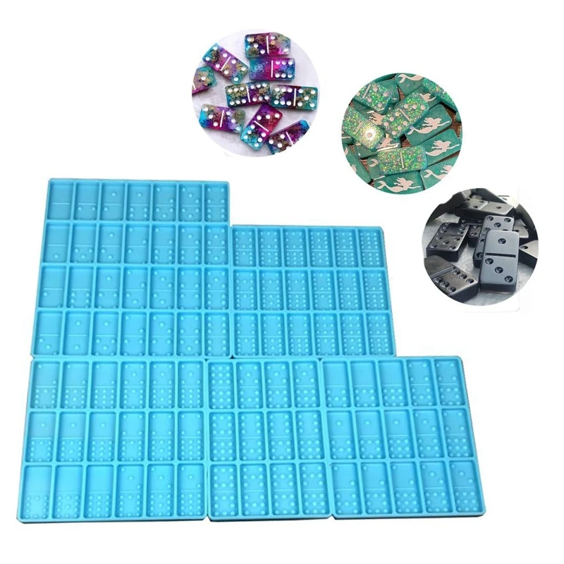 

5Pcs/Set Crystal Epoxy Resin Game Mold Dominoes Casting Silicone Mould DIY Crafts Jewelry Making Tools T84A