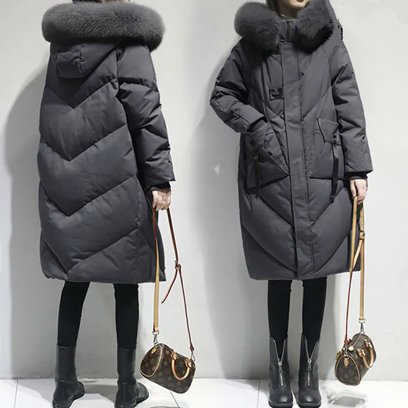 Зимнее пальто женская парка длинная куртка корейский пуховик хлопковые куртки