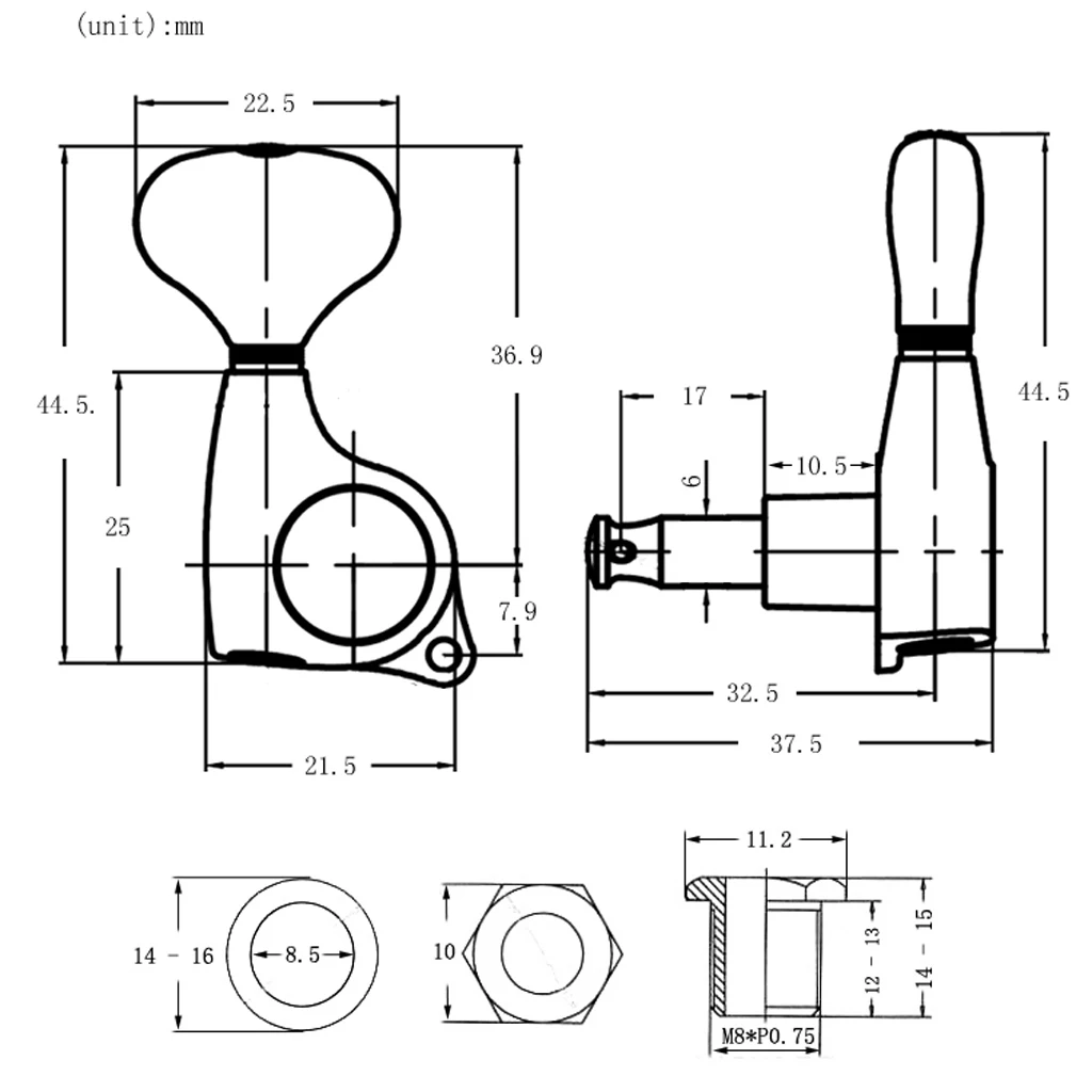 6 Pieces 6L Left Closed String Tuning Keys DIY for Acoustic Electric Guitar Parts Golden | Спорт и развлечения