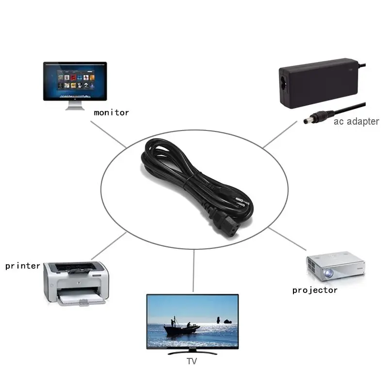 Швейцарский Удлинительный кабель питания 100 шт. 3-зубчатый шнур IEC C13 для ПК