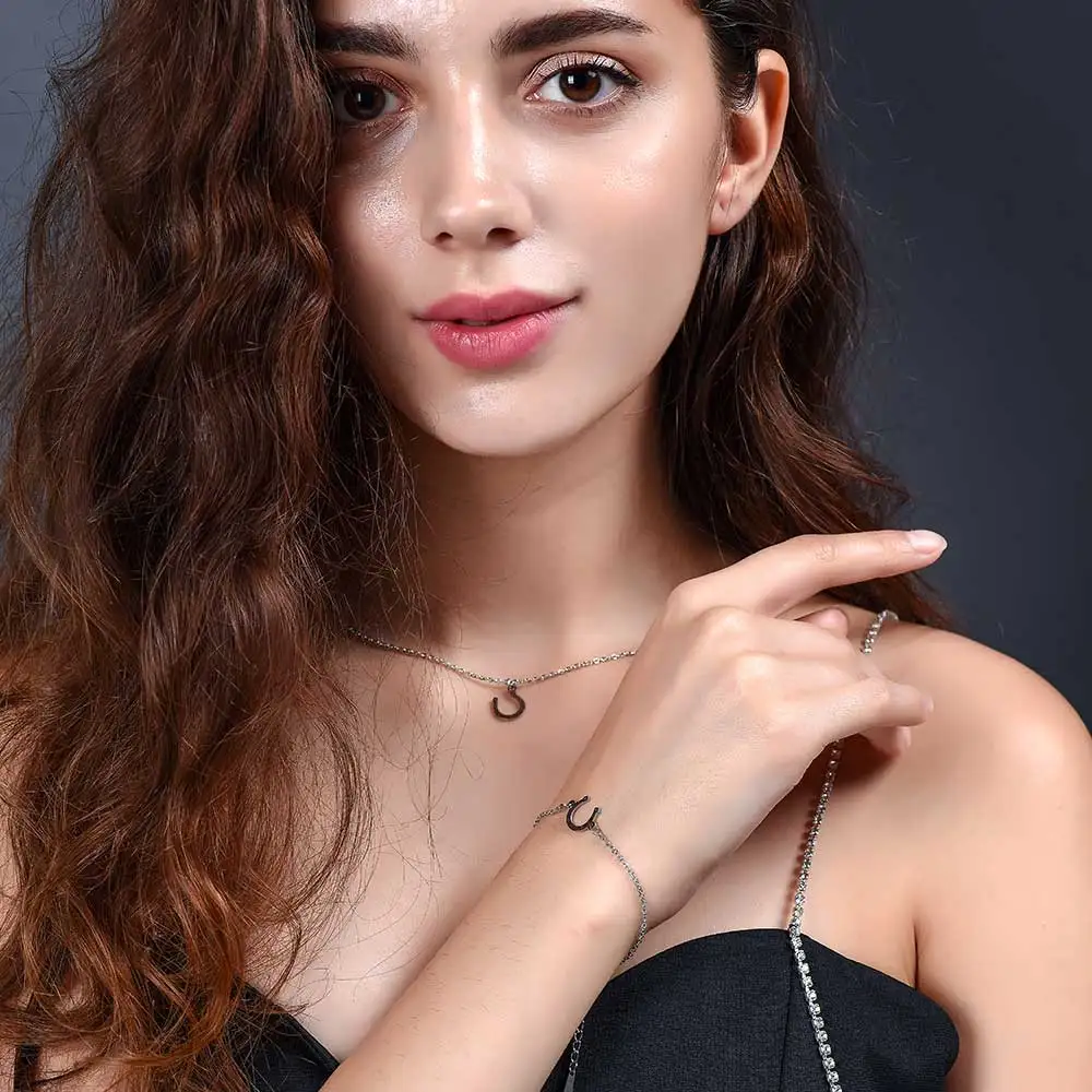 ААААА качество 100% нержавеющая сталь счастливая подкова очаровательный браслет