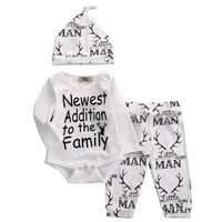 autumn baby boy clothes fashion cotton baby girl clothing set casual deer romperpantshat 3pcs sets