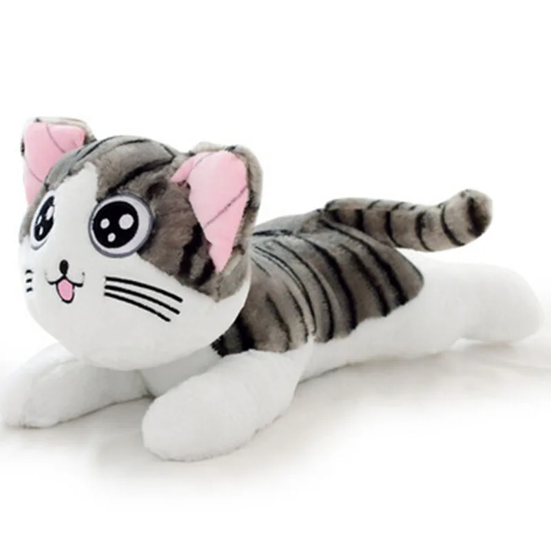 Детская 20 см японская аниме фигурка в полоску с рисунком кошки плюшевая мягкая