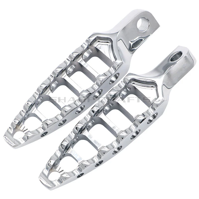 B-Chrome 2x мужское крепление мотоцикла CNC Алюминиевые Подножки для ног для Harley Sportster Iron Touring Custom Dyna Fat Bob Softail Fat Boy - Цвет: B-Chrome