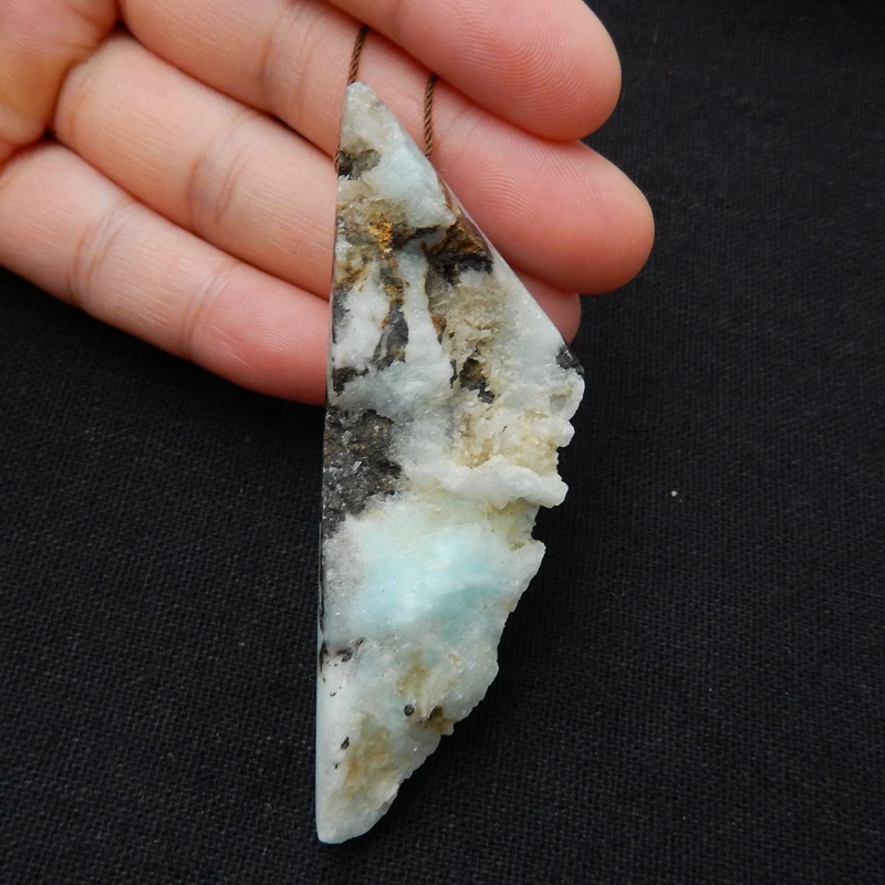 Распродажа 1 шт. длинное ожерелье с подвеской из натурального камня Larimar 73x25x15 мм 29