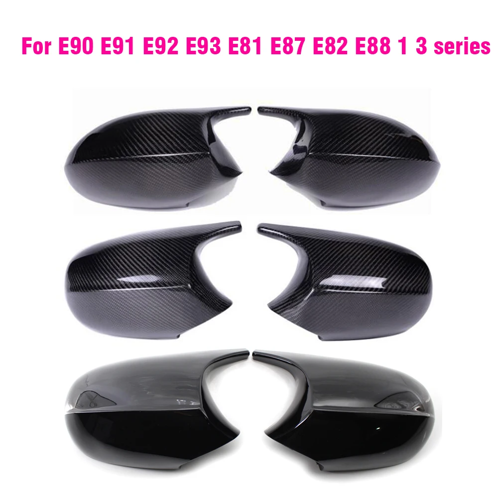 Rear view Mirror Covers Caps for Bmw E81 E82 E87 116i 118i 120i E88 E90 E91 2008-2011 320i 330i 330d Carbon Fiber Gloss Black | Автомобили