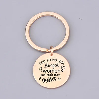 rose gold Медсестры брелки медсестры самые сильные женщины вдохновляющие модные держатели ключей подарок для медсестер сестры Горячая Сумка очаровательные подарки - Цвет: rose gold
