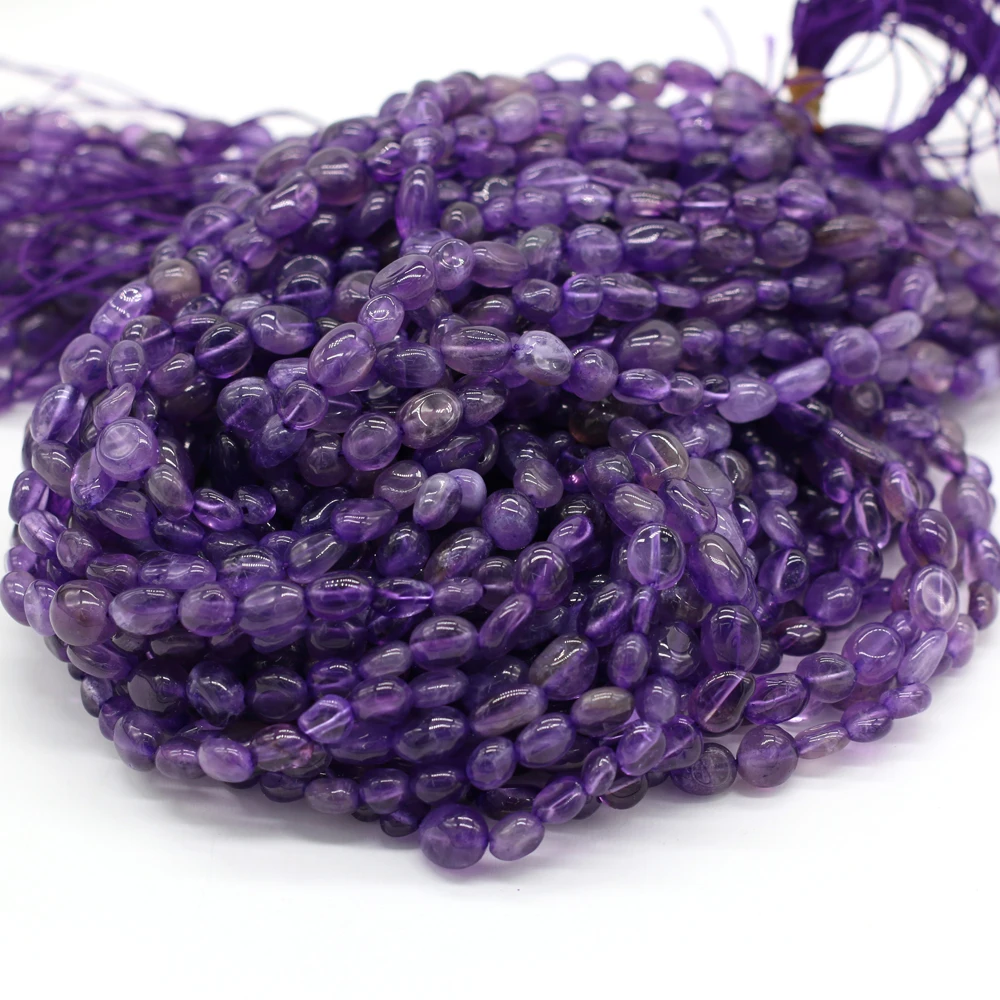 

Natural Irregular Round Amethyst Semi-precious Stones Boutique Bead Making DIY Fashion Charm Necklace Bracelet Gift