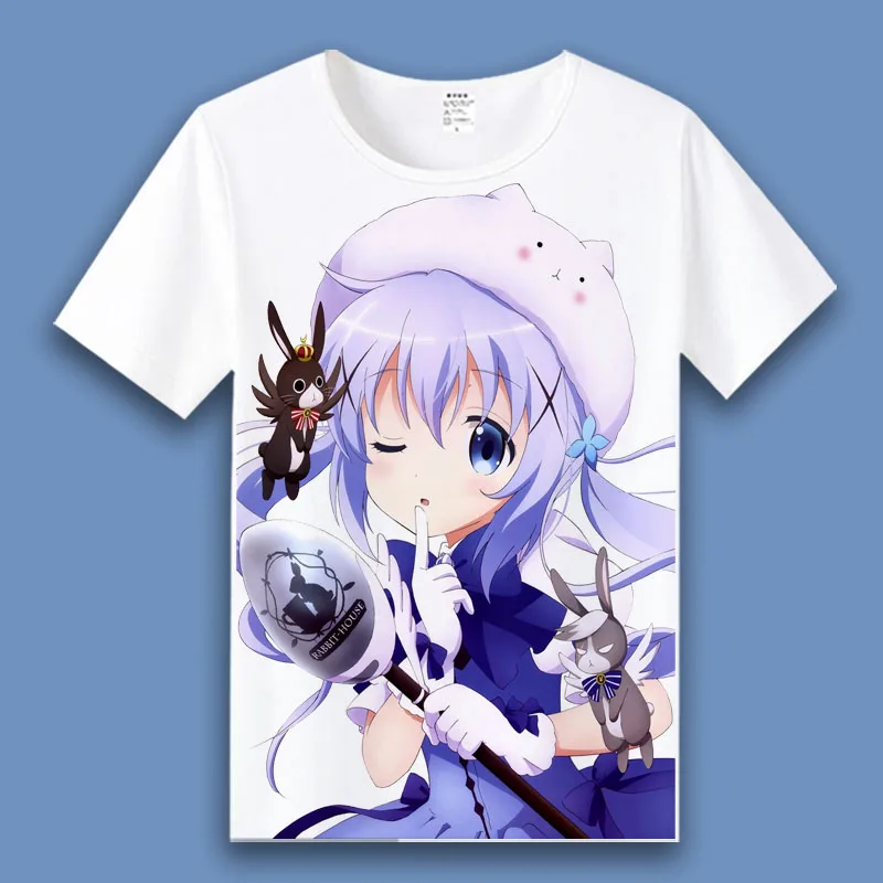 Футболка для косплея аниме заказ кролика летняя футболка кафuu Чино топ с