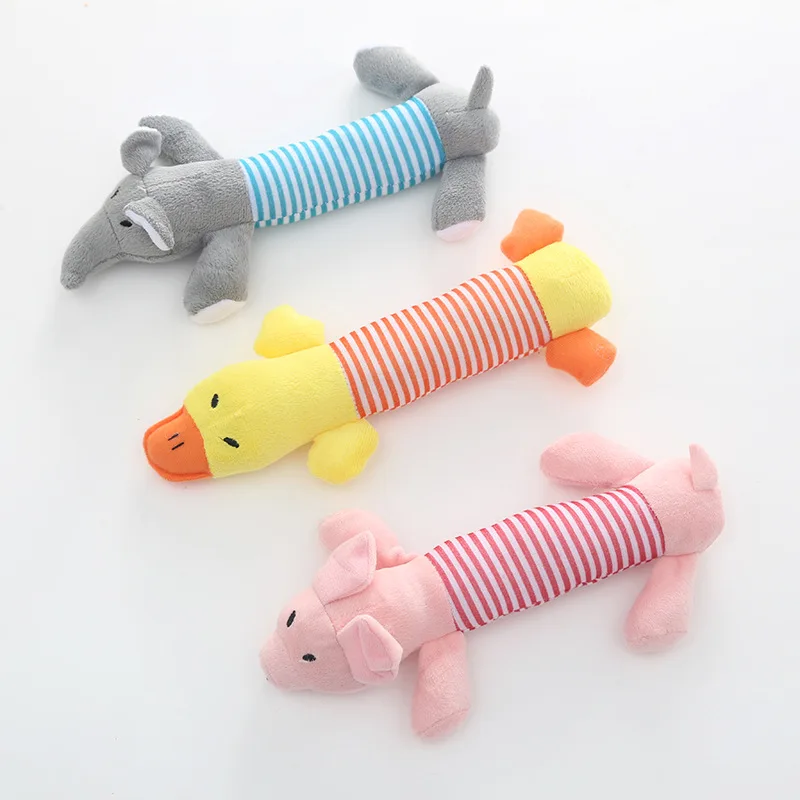 

Pet Dog Cat Chew Toy Plush Squeak Sound Dog Toys Pet Puppy Chew Squeaker Squeaky Plush Game Sound Duck Pig & Elephant Toys