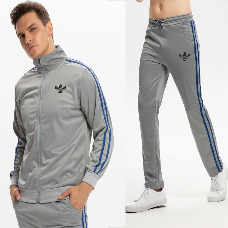 2019Conjunto de ropa deportiva de marca para hombre, chandal deportivo para correr, sudadera de dos piezas para hombre, ropa de