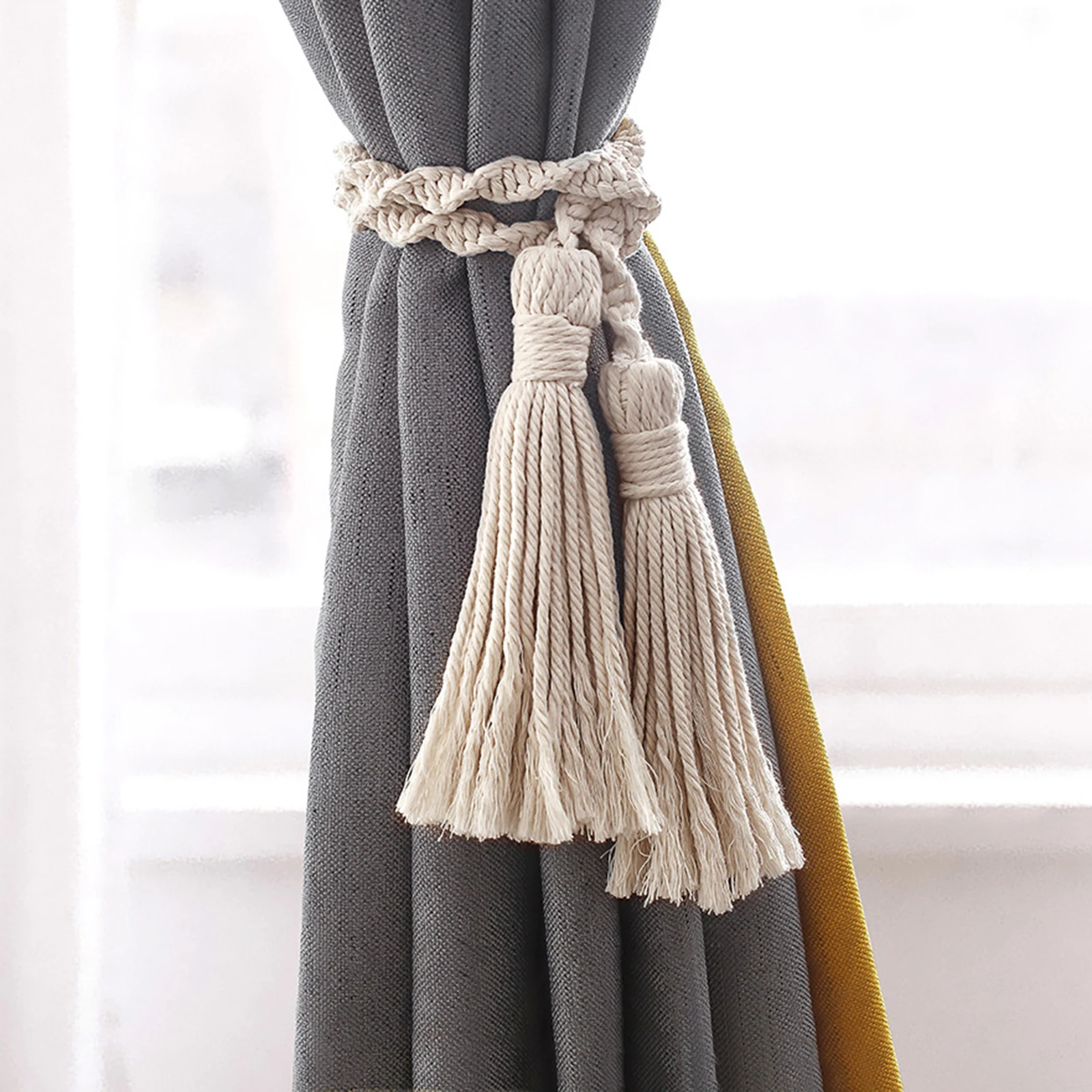 

Curtain Tiebacks Tie Band Home Decorative Tie Backs Holdbacks Cotton Rope