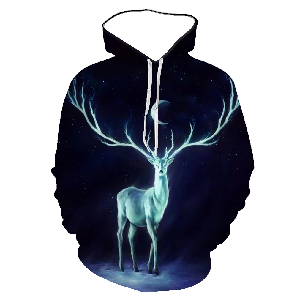 

2021 Beautiful Little Deer For Men's Hoodie Men Clothing Hoodie With Long Sleeve The Streets Of Leisure Autumn 3D Printed Hoodie