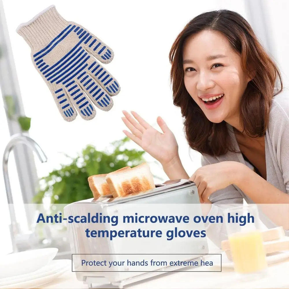 

1 PCS Anti Scald Kitchen Safety Gloves Heat Proof Resistant Cooking Handschoen For Oven Restaurant Work Gloves