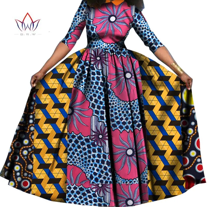 Длинное платье Дашики батик печати комплект из обуви в африканском стиле платья