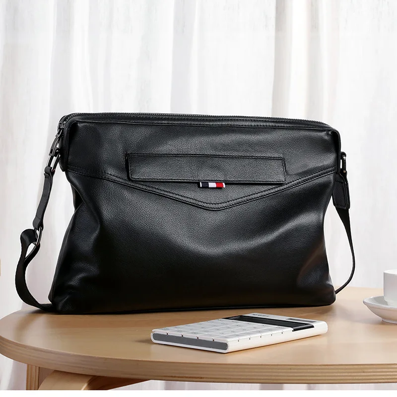 Роскошные модные мужские сумки через плечо из натуральной воловьей кожи