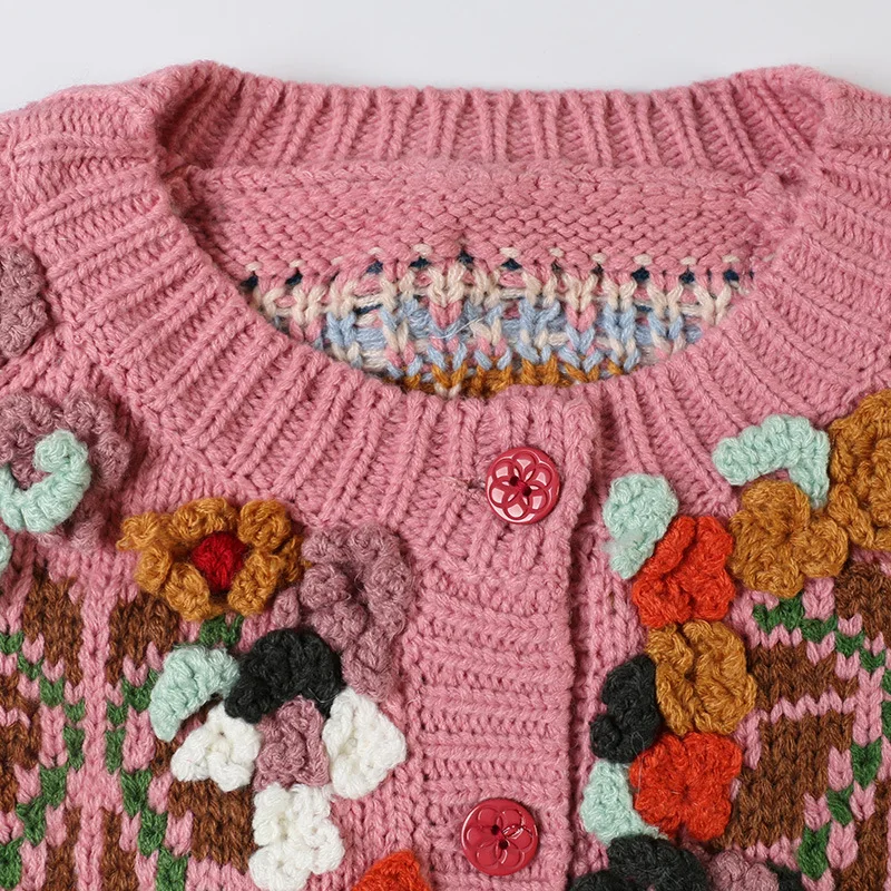 Осень 2019 новый свитер женский модный простой ручной работы трехмерный цветок