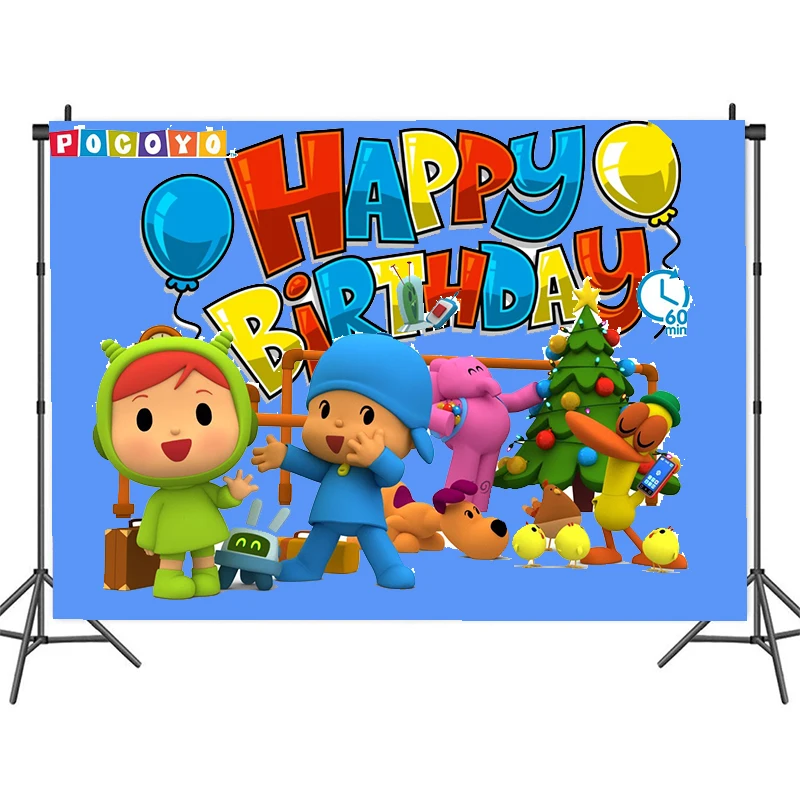 Виниловый фон для фотосъемки с изображением героев мультфильмов Pocoyo украшения