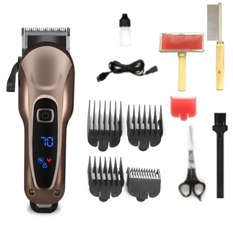 

Professional Electric Hair Clippers Pet Fur Trimmer Barber Grooming Kit Shaver
