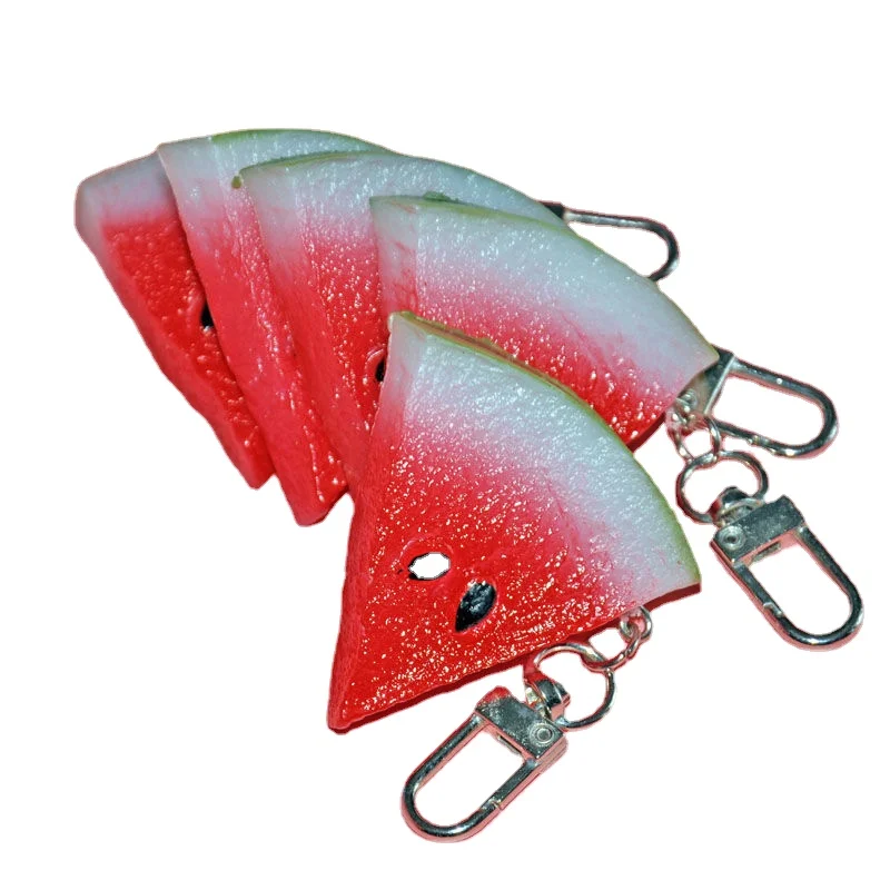 

2022 New Year Creative Gift Cute Simulation Food Fruit Watermelon Keychain Pendant 5PCs
