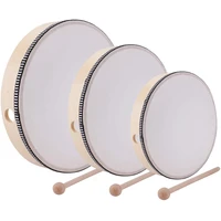 hot 10 inch 8 inch 6 inch hand drum kids percussion wood frame drum with drum stick