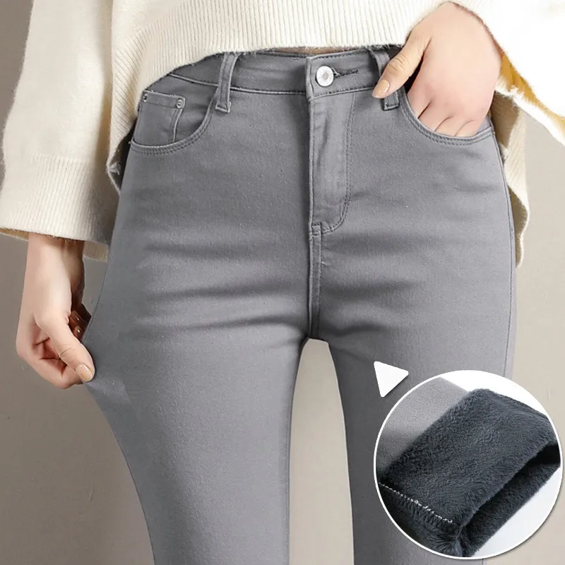 Брюки женские зимние однотонные с флисовой подкладкой батальных размеров|Брюки|