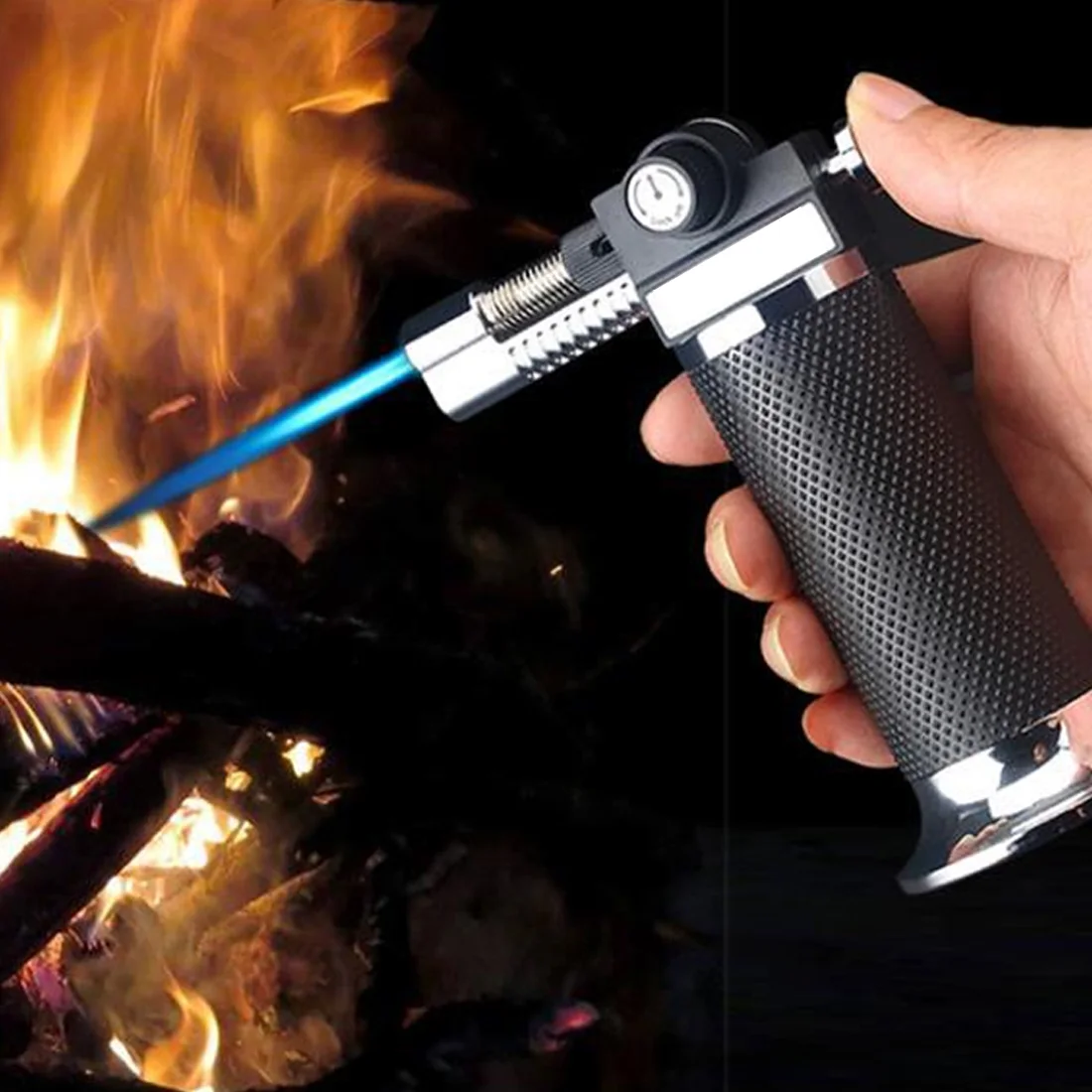 Adjustable Double Fire Type Spray Gun Welding Torch Straight Into The Blue Flame Open Fmale Kitchen Outdoor Barbecue Lighter | Дом и сад